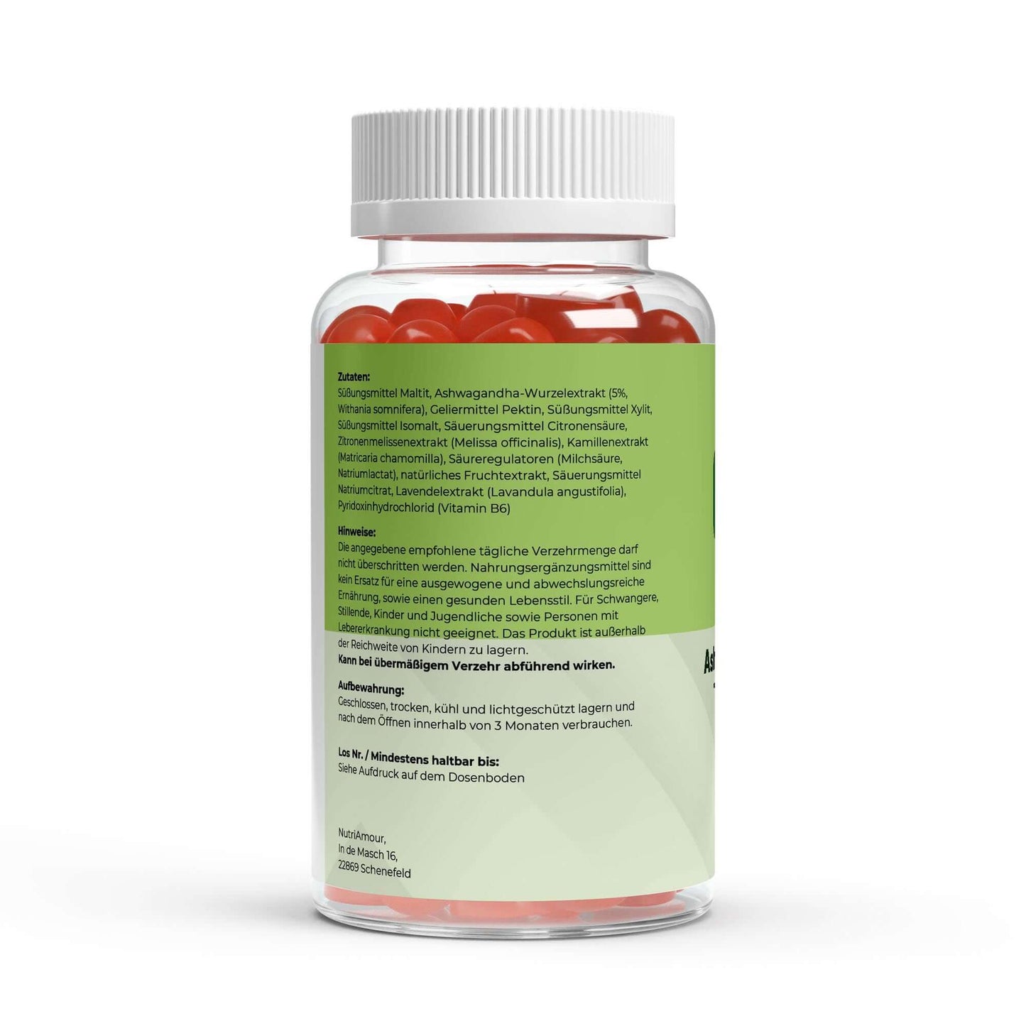 Premium Ashwagandha (Schlafberre) Gummies 300 mg + Vitamin B6 - 60 Stk - NutriAmour