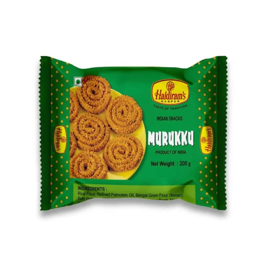 Haldirams Murukku knuspriger Reis-Snack 200g - Indische Snacks bei Sairas Hamburg