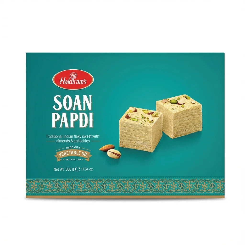 Haldirams Soan Papdi traditionelle indische Süßigkeit - Indische Süßigkeiten bei Sairas Hamburg