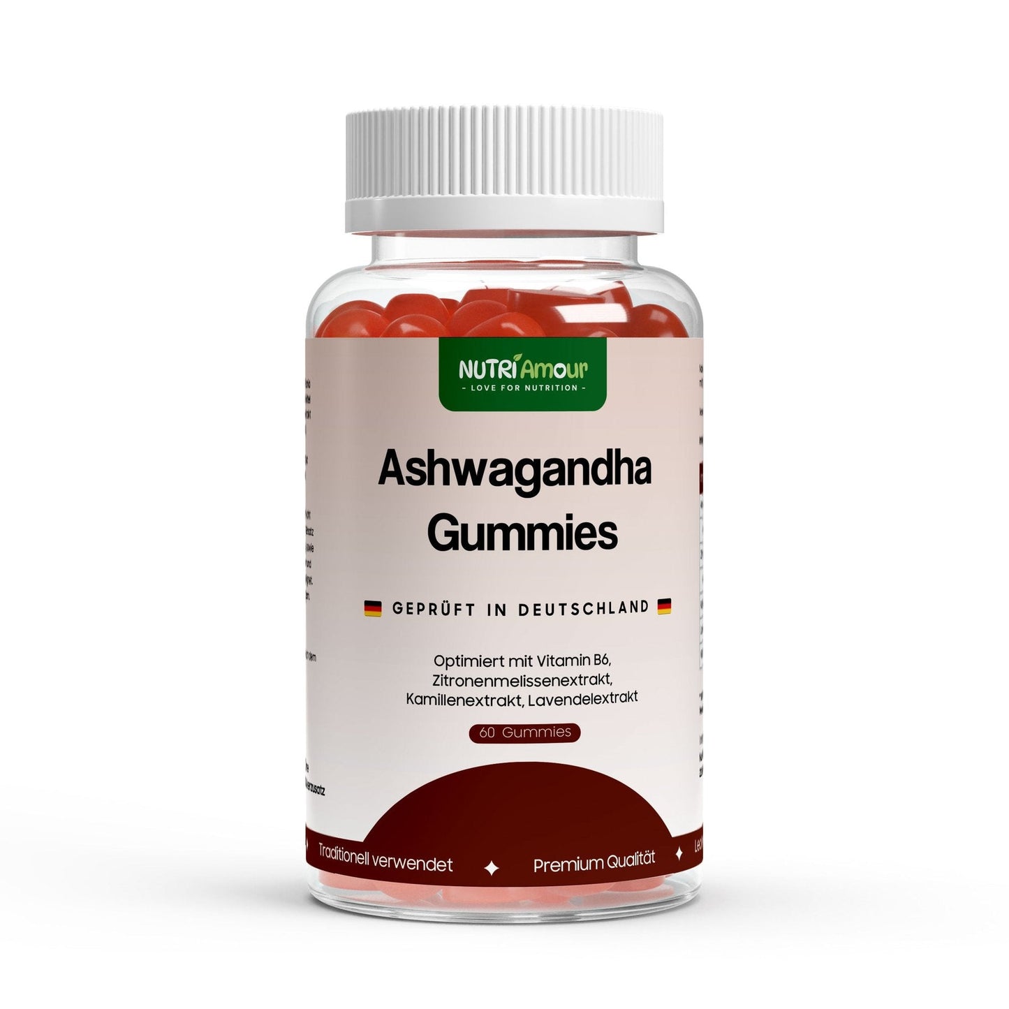 Reine Ashwagandha Gummies 300mg + Vitamin B6 - Fruchtgummis für Balance. Natürliche Unterstützung für Ihr Wohlbefinden.