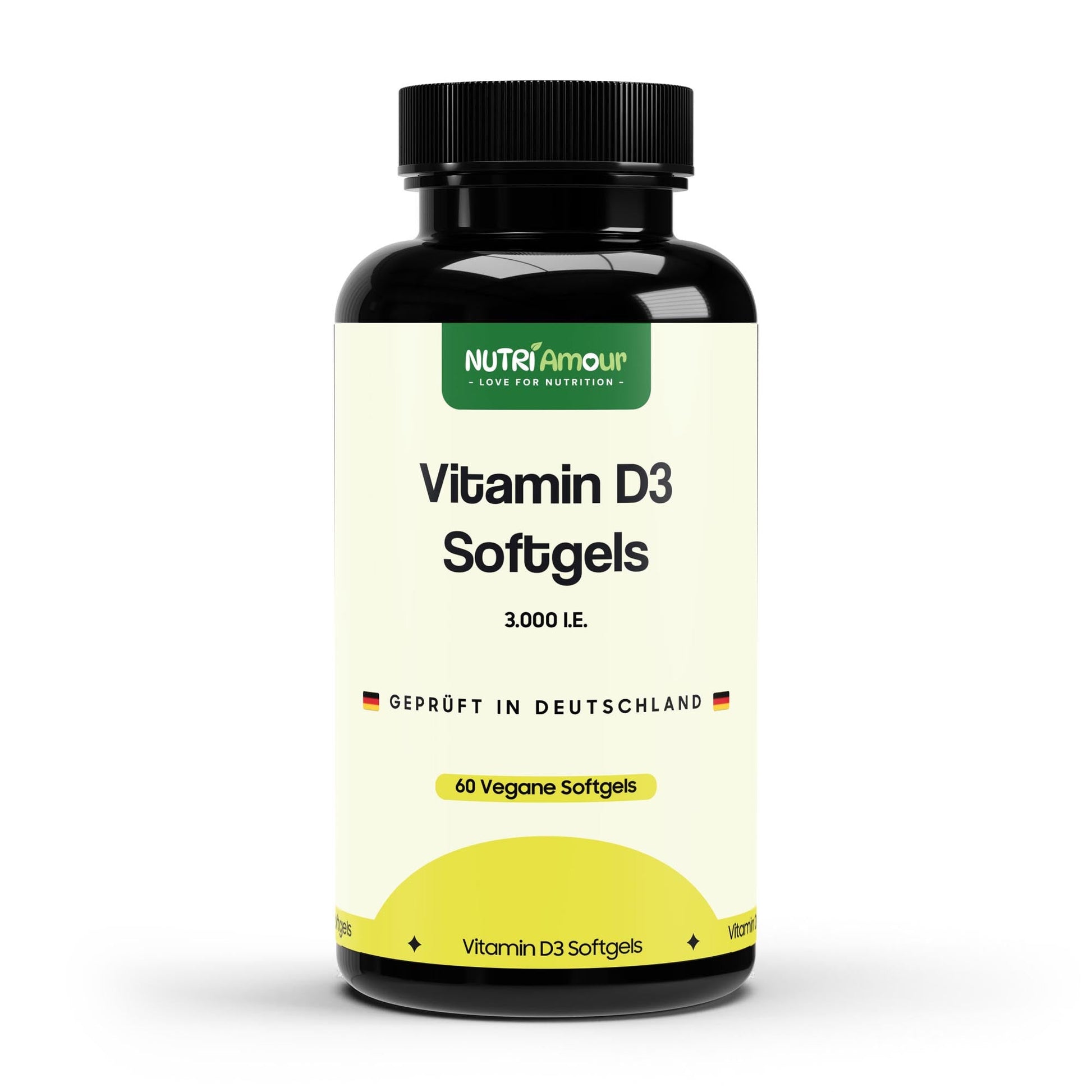Reine Vitamin D3 3,000 I.U. - 60 vegan softgels zur Unterstützung des Immunsystems. Laborgeprüfte Premium-Qualität.
