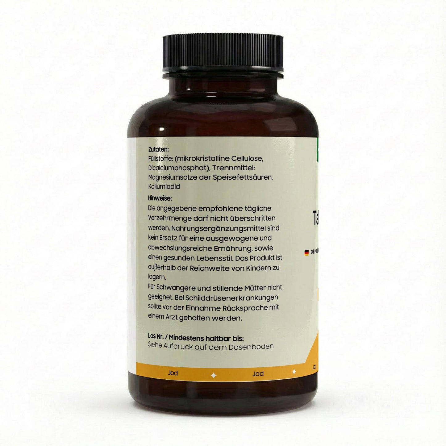 Premium Jod - 180 vegan tablets. Trägt zu einer normalen Schilddrüsenfunktion bei. Laborgeprüfte, reine Qualität.