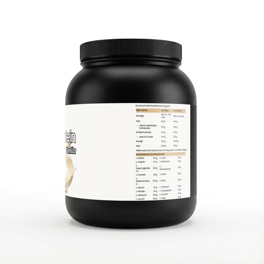 Cremiges Pulver: Premium Whey Protein Vanilla - 1,000g. Laborgeprüfte Reinheit für Ihr Wohlbefinden.
