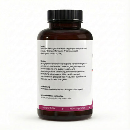 Reine Mönchspfeffer Kapseln - 240 vegane Kapseln - Vitex Agnus Castus, laborgeprüft für natürliche Harmonie.