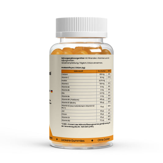 Fruchtige Multivitamin + Mineral Gummies - 60 pcs. zur täglichen Unterstützung. Laborgeprüfte Reinheit.
