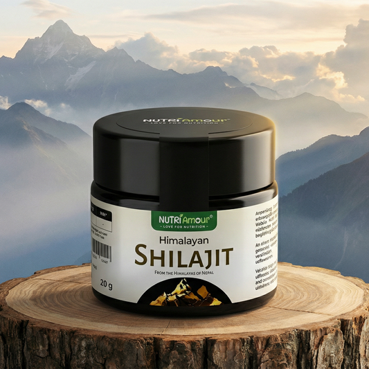 Schwarzes Shilajit Harz kaufen: Reines Superfood aus dem Himalaya | NutriAmour für dein tägliches Wohlbefinden