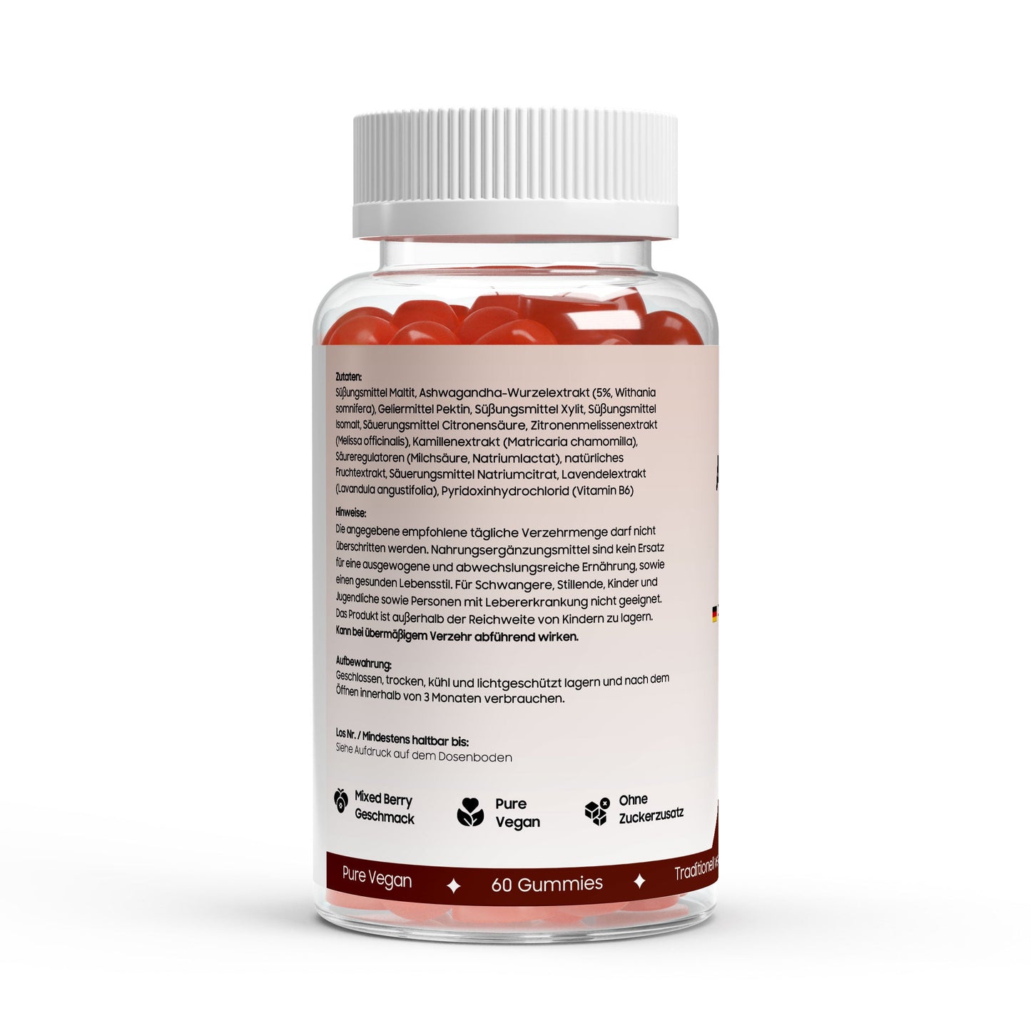 Leckere Ashwagandha Gummies 300mg + Vitamin B6 - Fruchtgummis für Balance, laborgeprüft auf Reinheit.