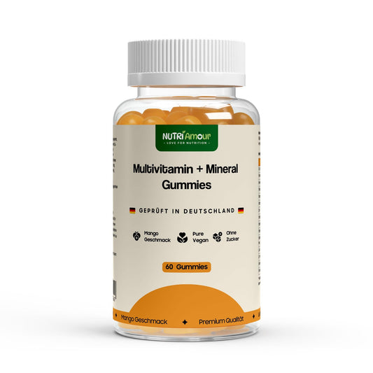 Reine Multivitamin + Mineral Gummies - 60 pcs. zur täglichen Unterstützung des Wohlbefindens. Laborgeprüfte Qualität.