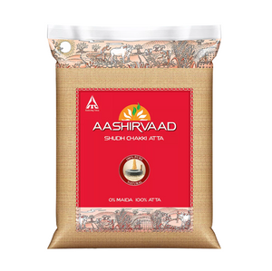 Aashirvaad Atta Weizenvollkornmehl 5kg Packung - Indisches Mehl bei Sairas Hamburg