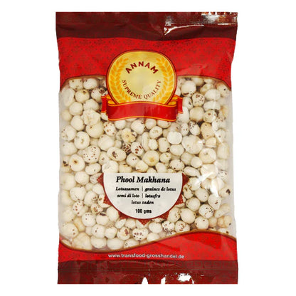 Annam Phool Makhana gepuffte Lotuskerne 200g - Indische Lebensmittel bei Sairas Hamburg
