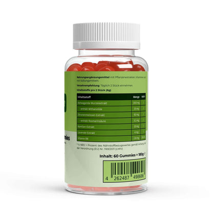 Premium Ashwagandha (Schlafberre) Gummies 300 mg + Vitamin B6 - 60 Stk - NutriAmour