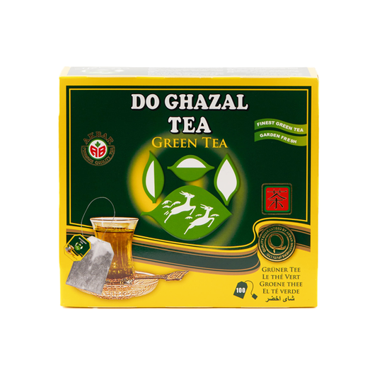 چای کیسه‌ای سبز دو غزال ۱۰۰ عددی