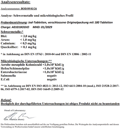 Reines Jod - 180 vegan tablets für den Energiestoffwechsel. Laborgeprüfte Qualität für das tägliche Wohlbefinden.