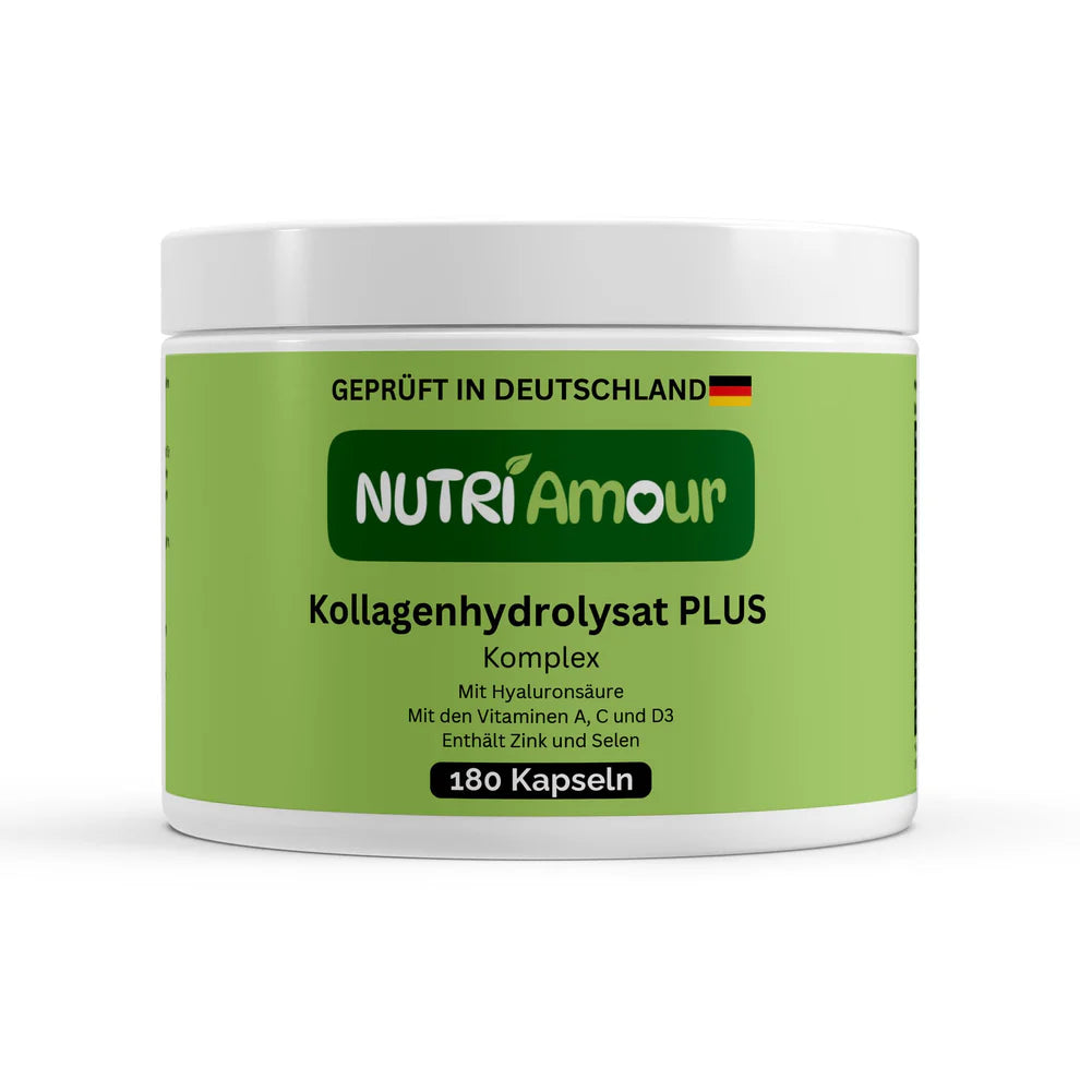 NutriAmour Kollagenhydroysat Plus Haut Haare Nägel - 180 Kapseln