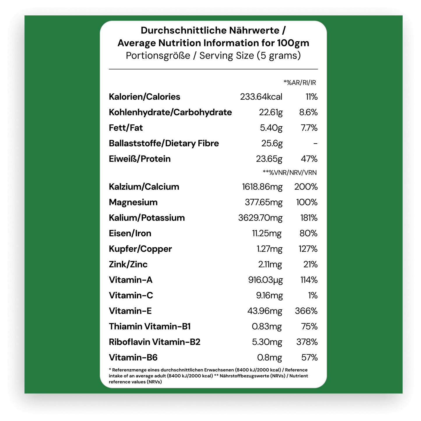 NutriAmour Moringa Pulver
