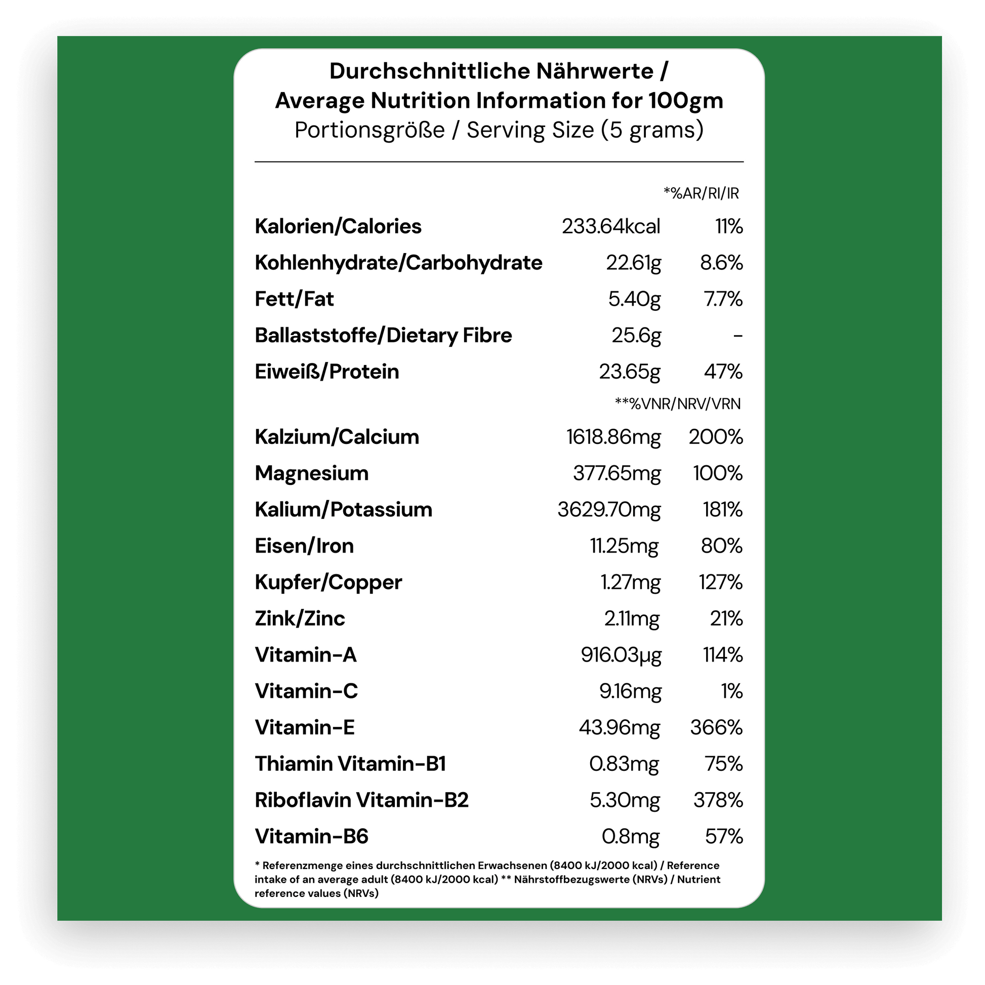 NutriAmour Moringa Pulver