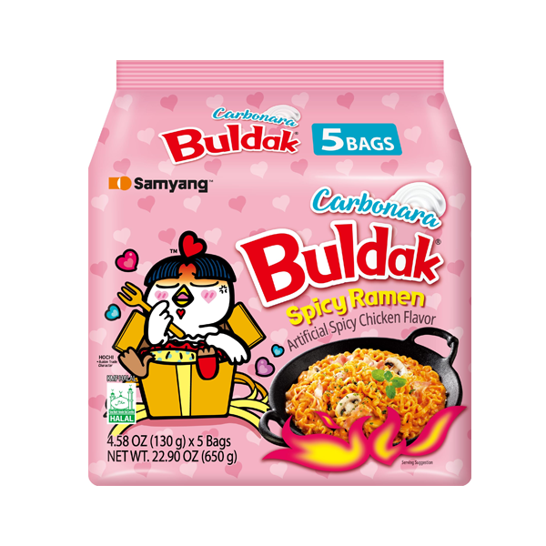 Samyang Buldak Pink Hot chicken Ramen 5x130g Nudeln/Noodles