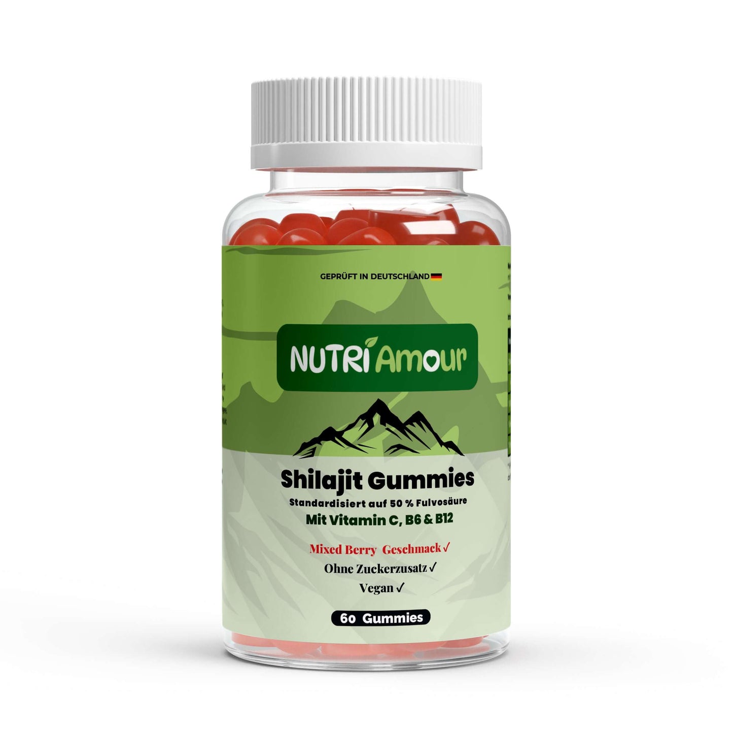 Premium Shilajit Gummies 1000 mg + Vitamin C,B6, B12 - 60 Stk - NutriAmour