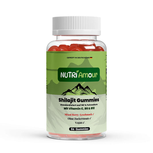 Premium Shilajit Gummies 1000 mg + Vitamin C,B6, B12 - 60 Stk - NutriAmour