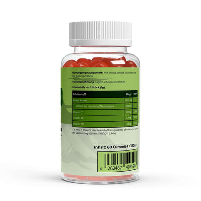 Premium Shilajit Gummies 1000 mg + Vitamin C,B6, B12 - 60 Stk - NutriAmour