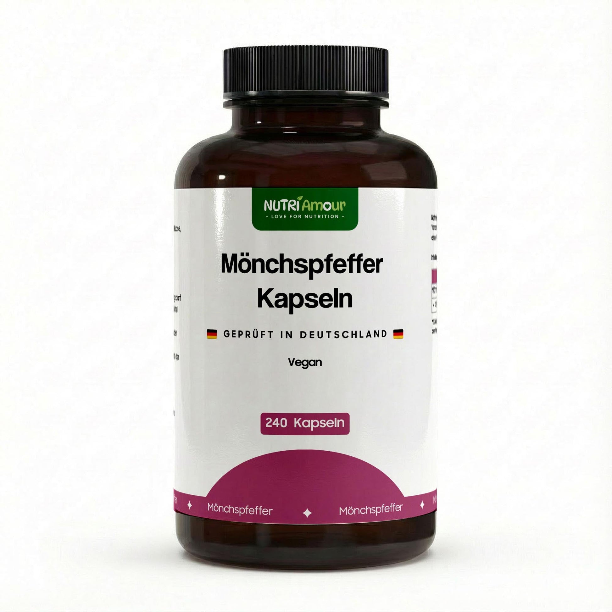 Mönchspfeffer Kapseln - 240 vegane Kapseln - Vitex Agnus Castus für weibliches Wohlbefinden. Reine, laborgeprüfte Qualität.