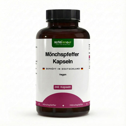Mönchspfeffer Kapseln - 240 vegane Kapseln - Vitex Agnus Castus für weibliches Wohlbefinden. Reine, laborgeprüfte Qualität.