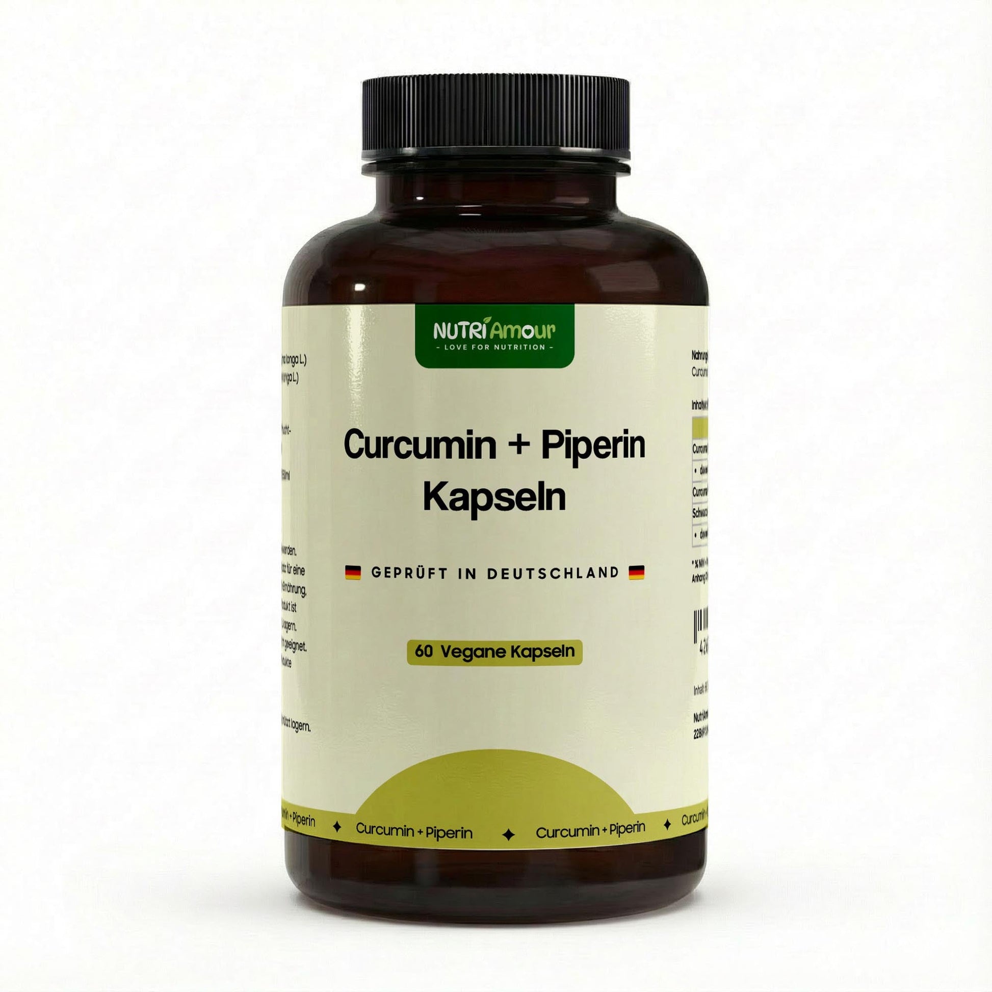 Reines Turmeric (95% Curcumin) + Piperine - 60 vegan capsules. Laborgeprüfte Qualität für Ihr tägliches Wohlbefinden.