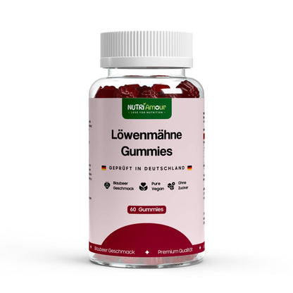 Reine Lion's Mane + Vitamin B6 Gummies - 60 pcs. Zur Unterstützung der Nerven und des Wohlbefindens.