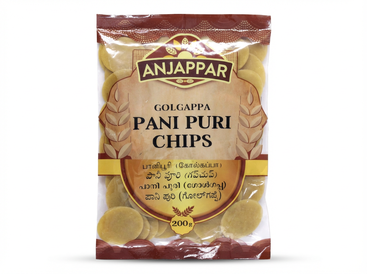 Anjappar Anjappar Pani Puri Chips (Gol Gappa) 200g - Indische Lebensmittel bei Sairas Hamburg