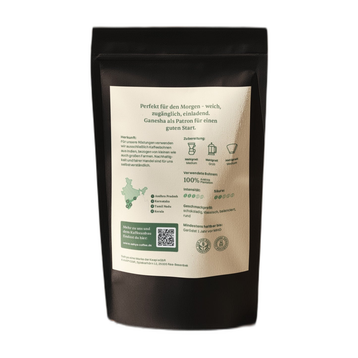 Sahya Coffee Ganesha's Gentle Start 250g Produktbild