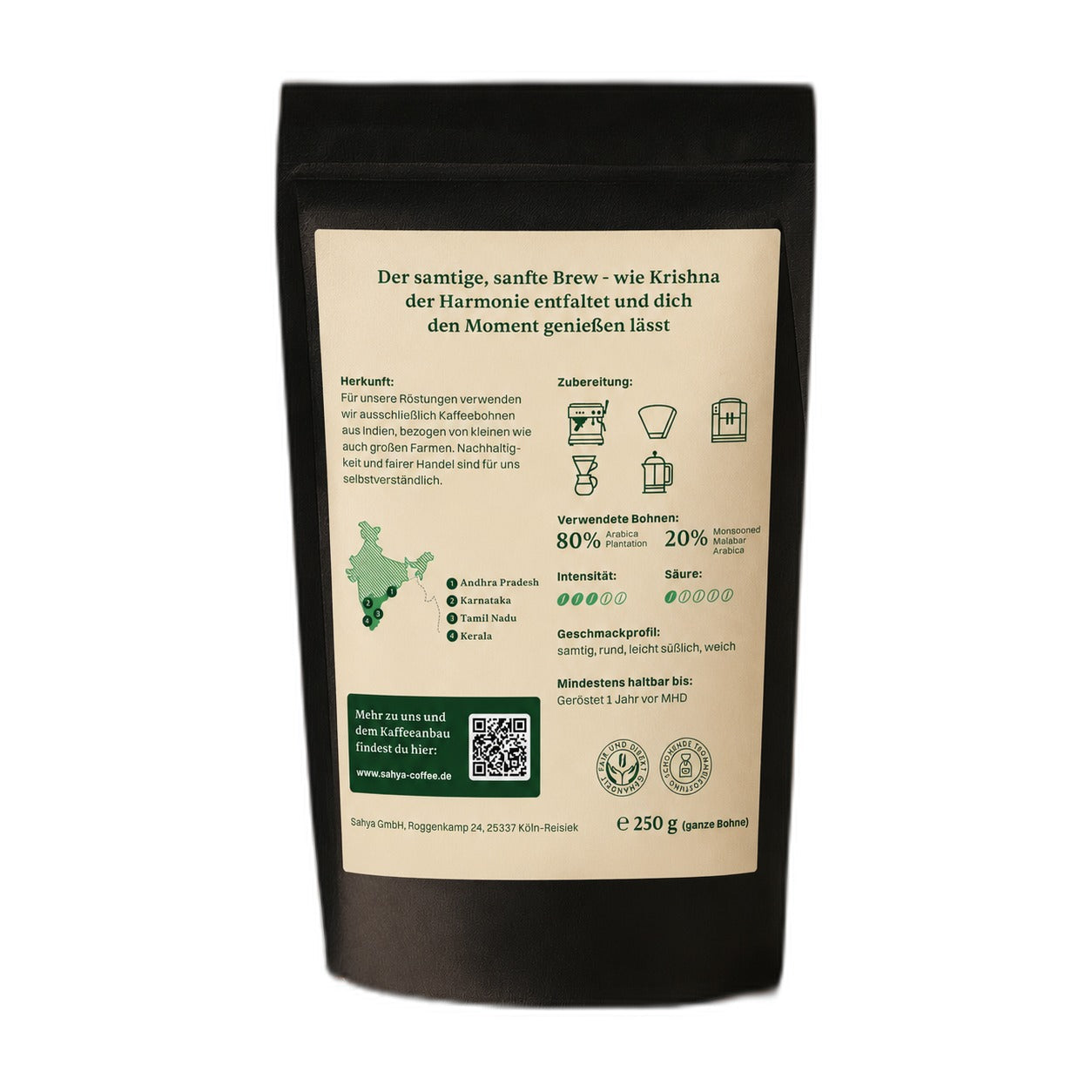 Sahya Coffee Krishna's Velvet Brew 250g Produktbild