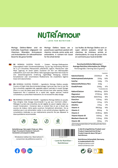 NutriAmour Moringa Pulver - NutriAmour