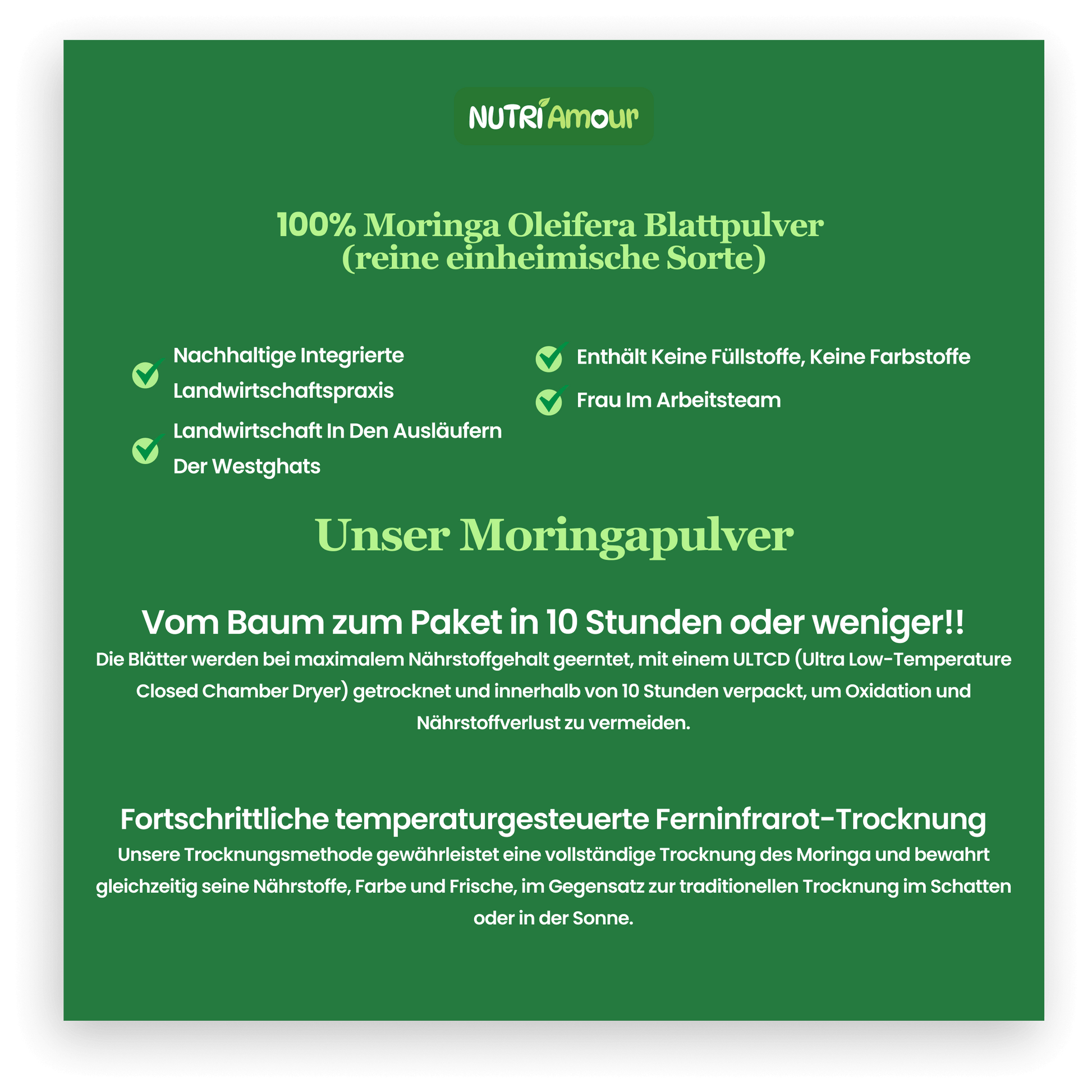 NutriAmour Moringa Pulver - NutriAmour