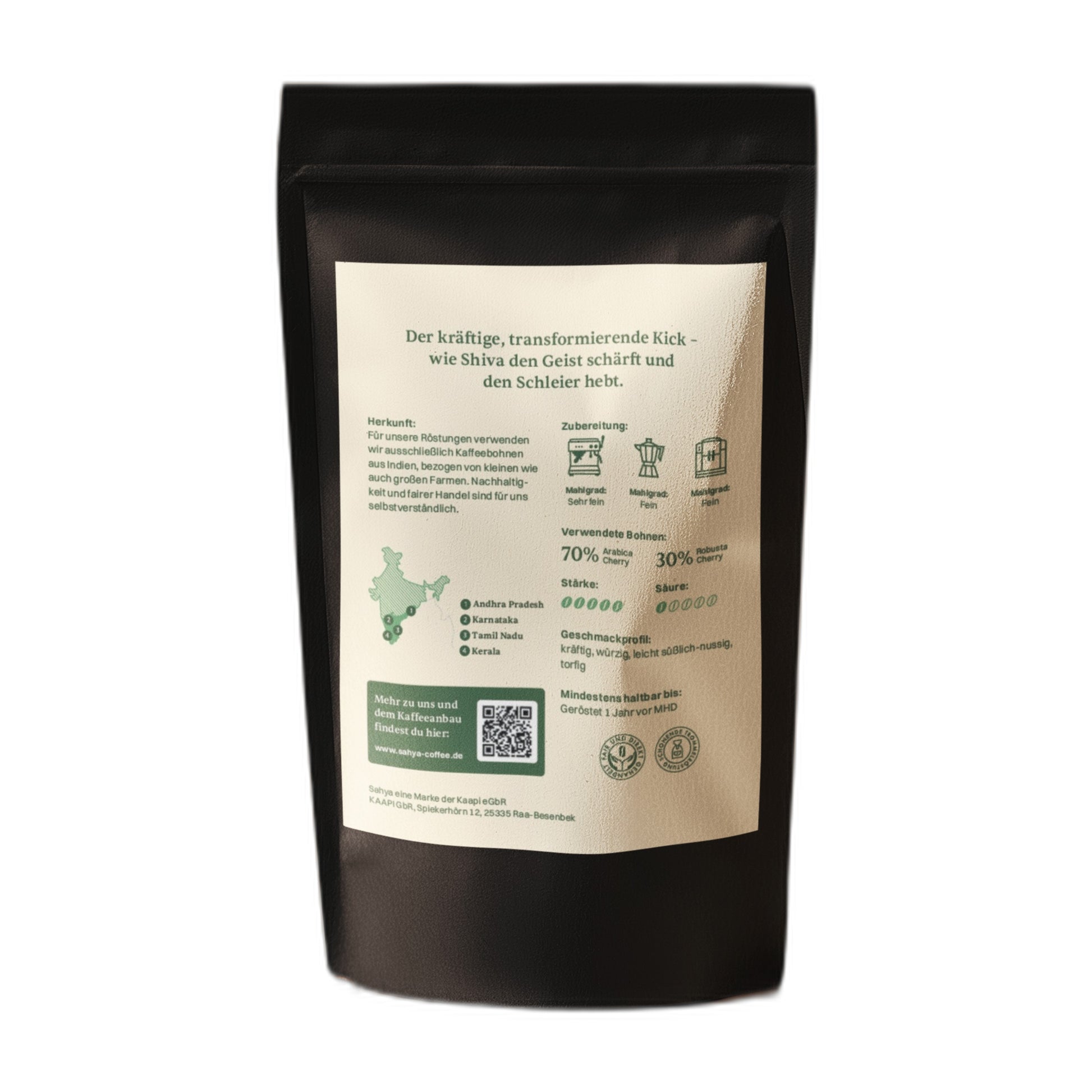 Sahya Coffee Shiva's Awakening Shot 250g Produktbild